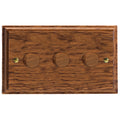 Varilight Kilnwood 3-Gang 2-Way V-Dim Push On/Off Rotary Dimmer 3 x 40-250W (Twin Plate) - HK43MO image 0