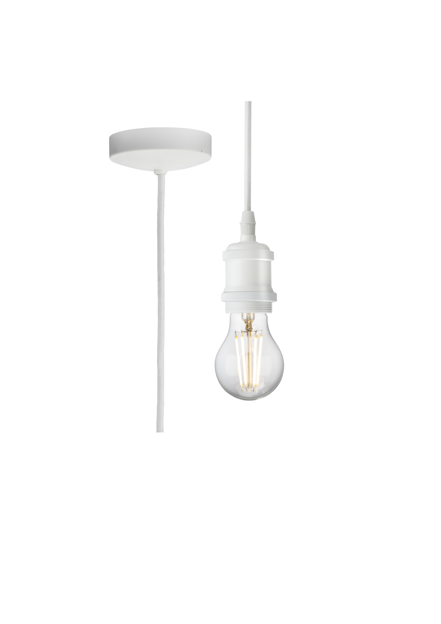 Matt White 1.8m E27 Vintage Pendant Set - 8271LMW image 0