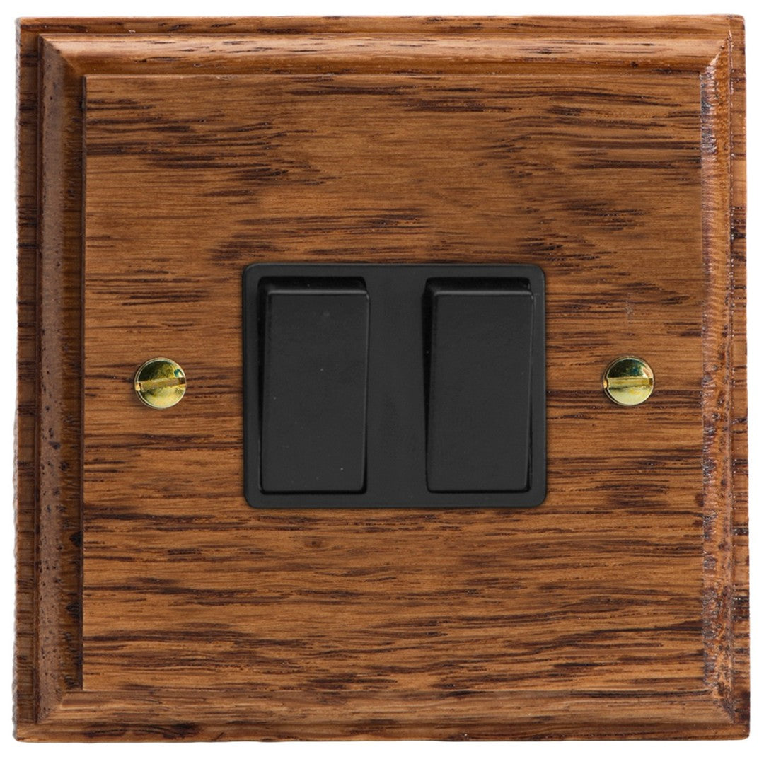 Varilight Kilnwood 2-Gang (10A Intermediate Switch with 10A 1- or 2-Way Rocker - XK71MOB image 0