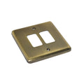 Antique Brass 2 Gang Grid Plate - WGP2GAB image 0