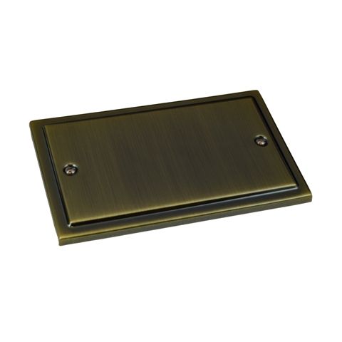 Antique Brass Double Blanking Plate R50AB image 0