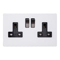Varilight Primed 2-Gang 13A Double Pole Switched Socket Iridium Rockers -  XDY5IBS.PD image 0