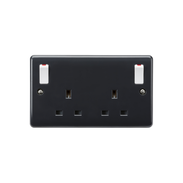 13A 2G DP Switched Socket with Twin Earths and Outboard Rockers [Part M compliant] image 0