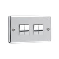 Polished Chrome 4 Gang Quad 10A Light Switch - W04PCW image 0