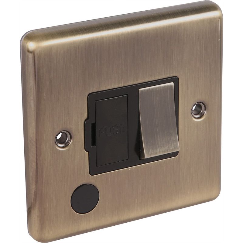 Windsor Antique Brass 13A Switched Fuse Spur - W38AB image 0