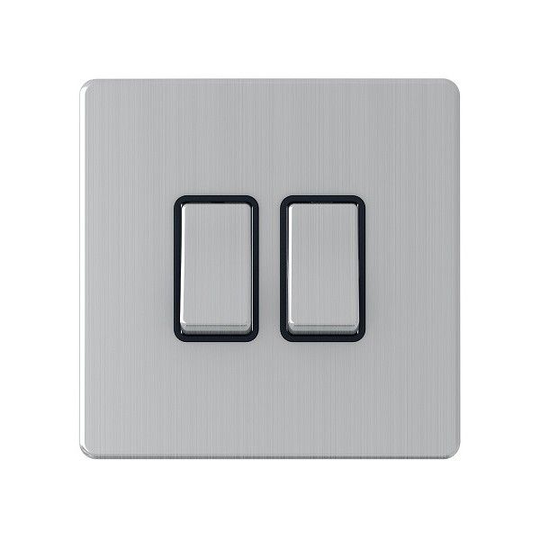 2 Gang Double 10a Light Switch - SG02BCB image 0