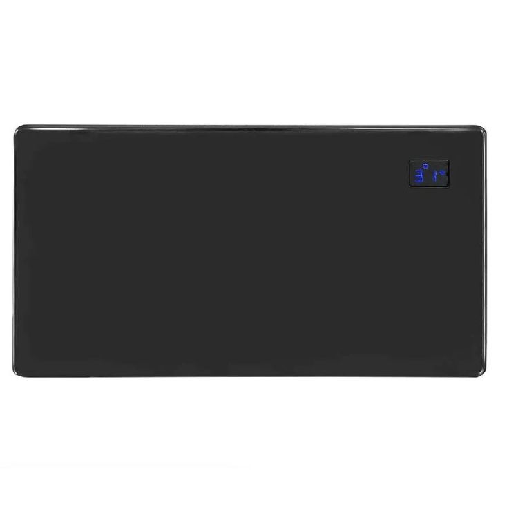 BLACK PANEL HEATER - 1000W - WITH DIGITAL DISPLAY - SIDE CONTROL PANEL - 24HR/7 TIMER & THERMOSTAT image 0