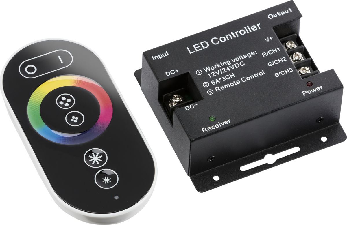 12V / 24V RF Controller and Touch Remote - RGB - LEDFRA9 image 0