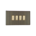 Urban Screwless Antique Brass 4 Gang 2 Way Switch XDY9S.AB image 0