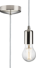 1.8m E27 Contemporary Pendant Set - Brushed Chrome image 0