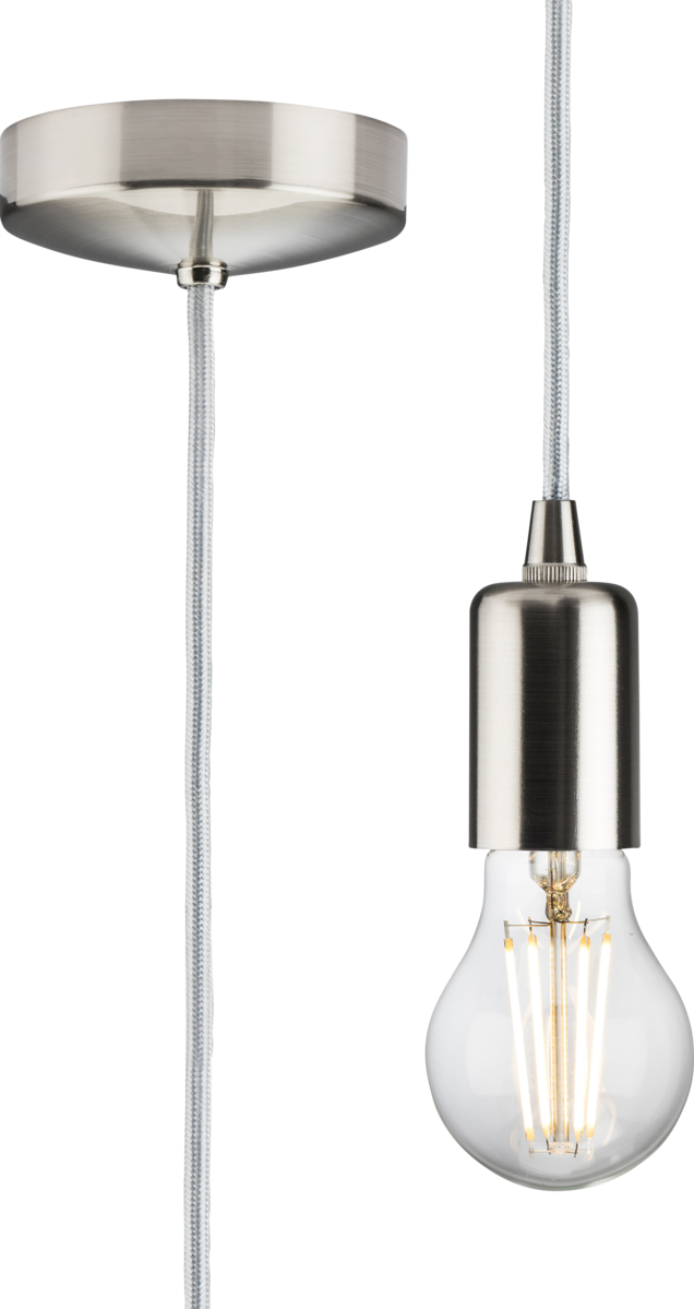 1.8m E27 Contemporary Pendant Set - Brushed Chrome image 0