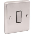 Brushed Steel 1 Gang Single 10A Light Switch -  W01BSB image 0