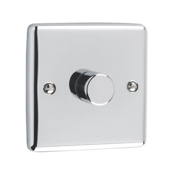 Polished Chrome 1 Gang 400W Dimmer Switch – W22PC image 0