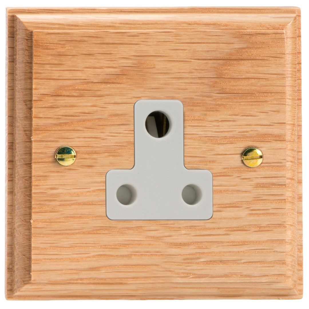 Varilight Kilnwood 1-Gang 5A Round Pin Socket - XKRP5OW image 0