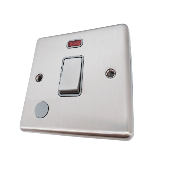 Brushed Steel 20A Double Pole Switch W37BSG image 0
