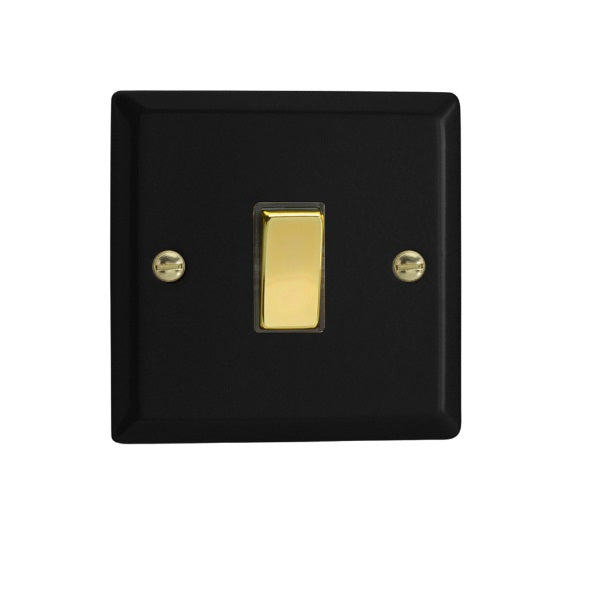 Varilight Vogue Matt Black 1-Gang 20A Double Pole Rocker Switch - XY20V.MB image 0