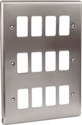 Brushed Chrome 12 Gang Grid Plate - WGP12GBC image 0
