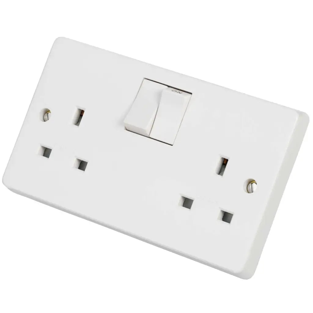 Crabtree 13A 2 Gang Switched Socket White 4306 image 0