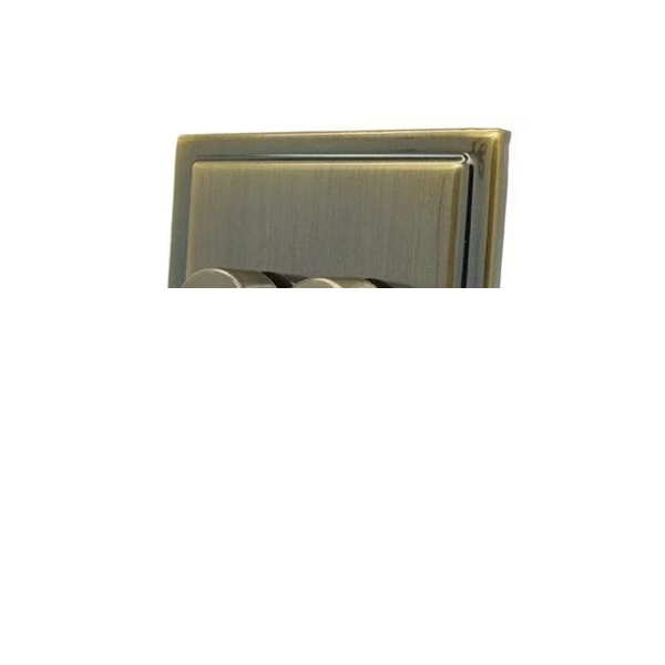 Antique Brass 2 Gang Intelligent 250W Dimmer Switch R11AB-IN25 image 0