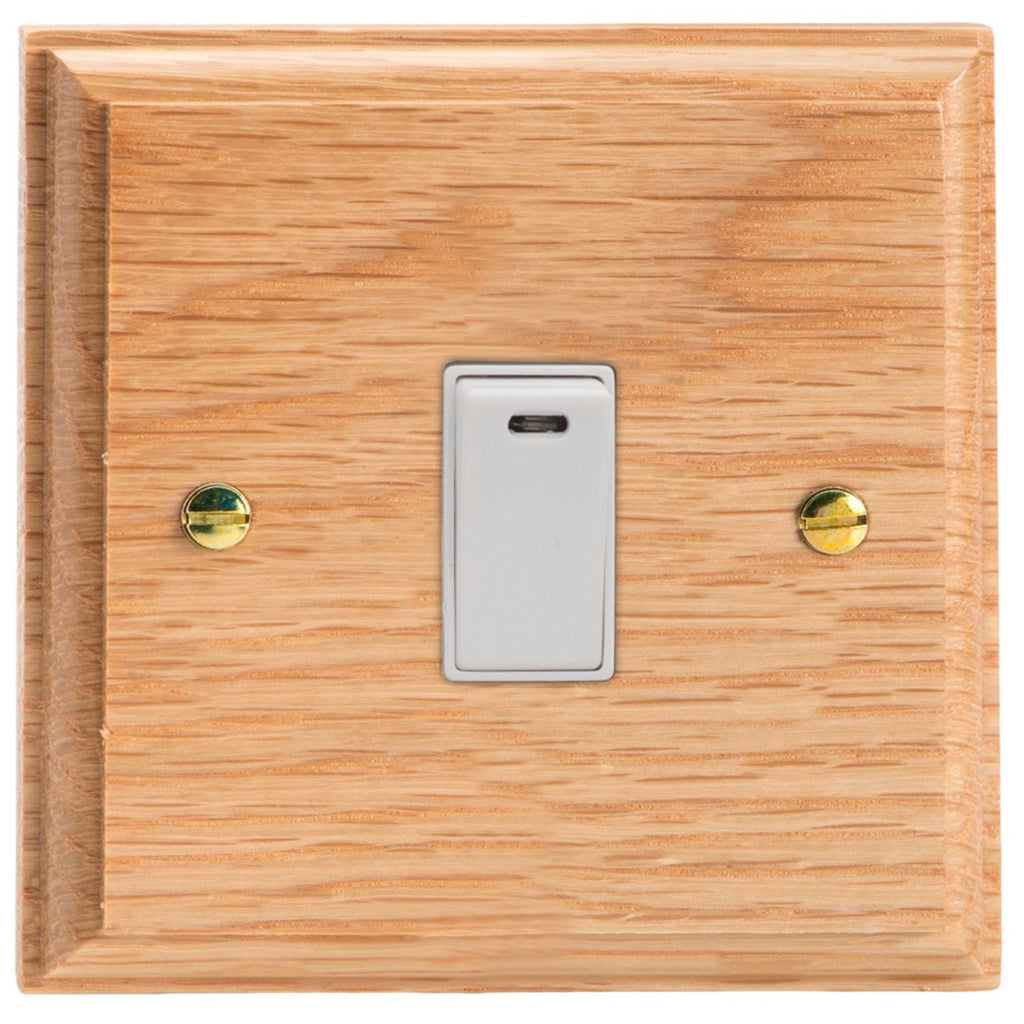 Varilight Kilnwood 1-Gang 20A Double Pole Rocker Switch with Neon Indicator - XK20NOW image 0