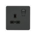 Anthracite 13A 1G DP Switched Socket with Black Insert SFR7000AT image 0