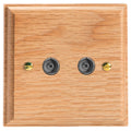 Varilight Kilnwood 2-Gang TV Socket/ Co-Axial - XK88O image 0
