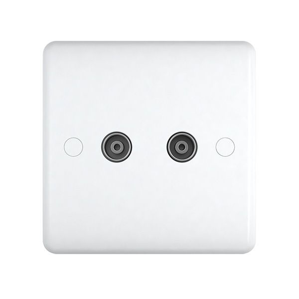 2 Gang TV Coaxial Outlet ST43W image 0