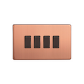 Brushed Copper Urban Screwless 4 Gang 2 Way Switch XDY9S.BC image 0