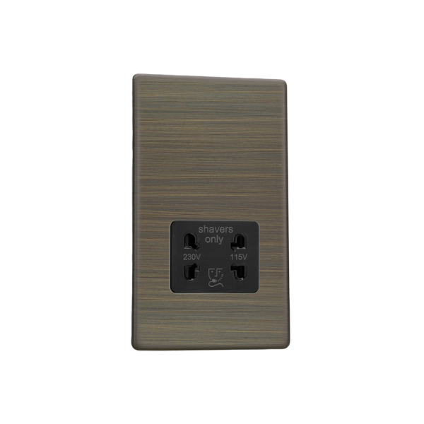 Urban Screwless Antique Brass Dual Voltage Shaver Socket 230V/115V XDYSSBS.AB image 0