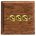 Varilight Kilnwood 3-Gang 10A 1- or 2-Way Toggle Switch - XKT3MO image 0
