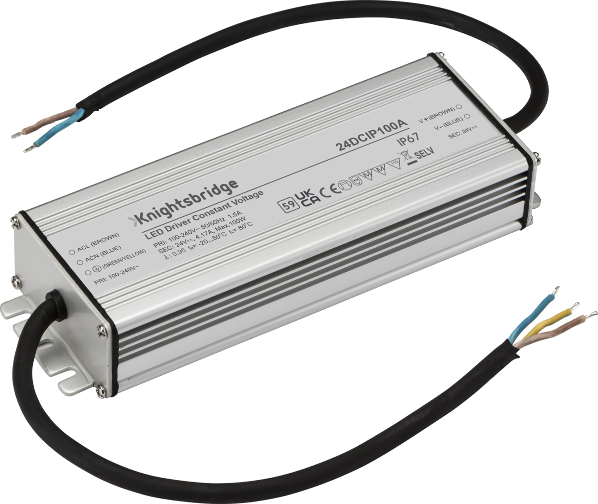 24V IP67 100W DC LED Driver - Constant Voltage - 24DCIP100A image 0