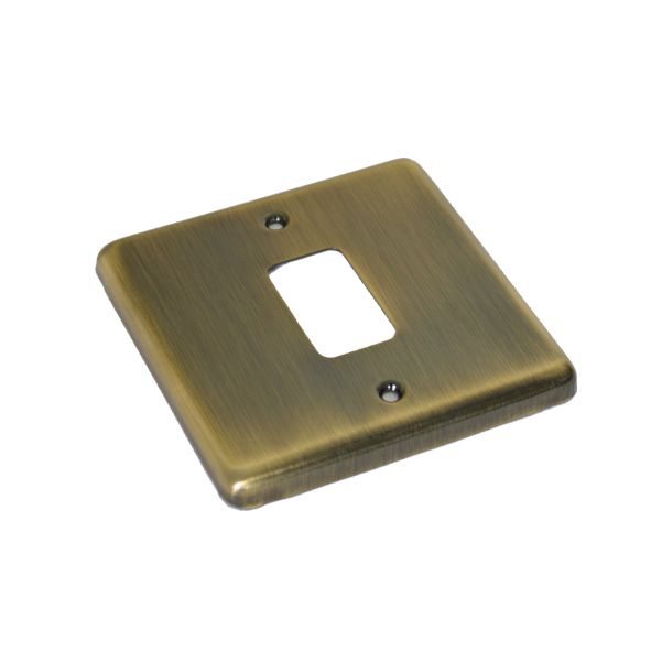 Antique Brass 1 Gang Grid Plate - WGP1GAB image 0