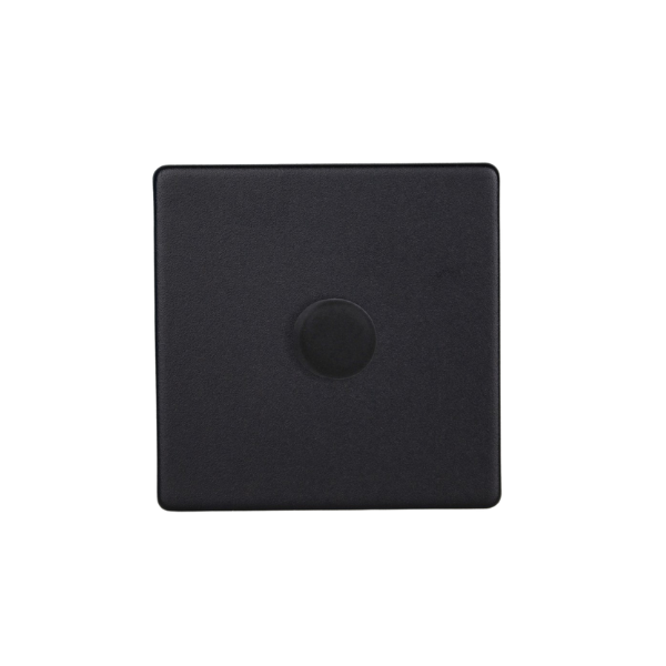 Matt Black Urban Screwless 1-Gang 2-Way V-Pro Push On/Off Rotary LED Dimmer 1 x 0-120W (1-10 LEDs) JDYP401S.MB image 0