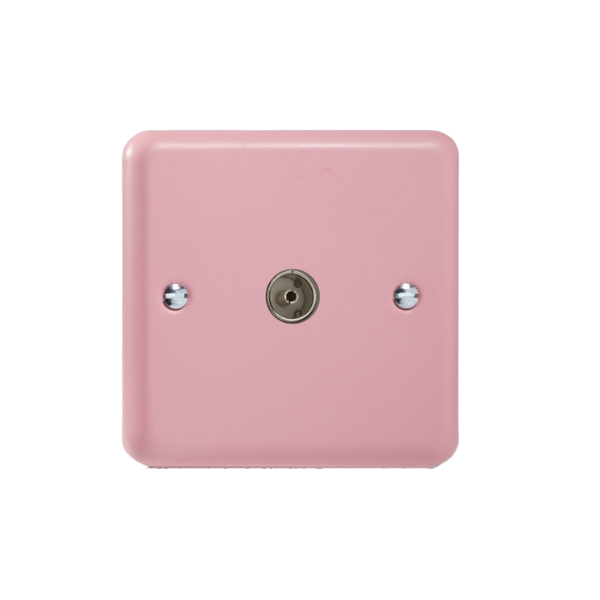 Rose Pink 1-Gang TV Socket, Co-Axial XY8.RP image 0