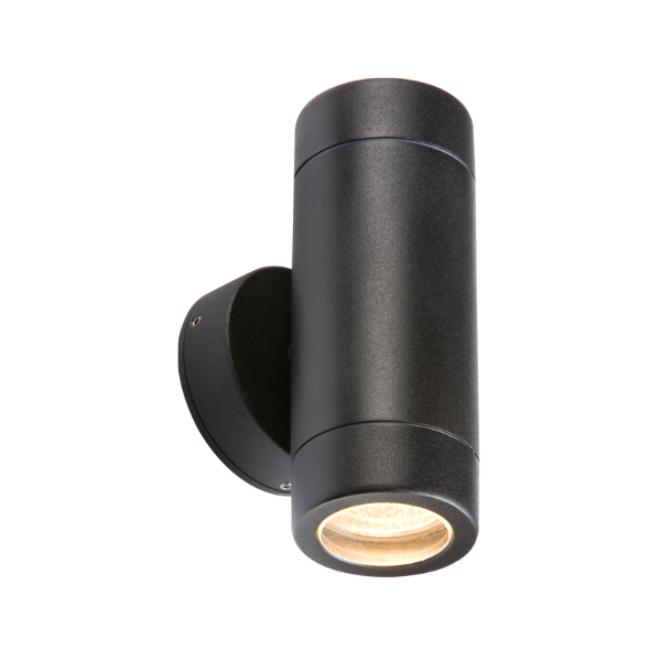 IP65 35W GU10 Aluminium Black Powder-coated Up/Down Wall Light - WALL2LBK image 0