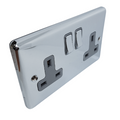 Polished Chrome Double 2 Gang 13a Socket – W07PCG image 0