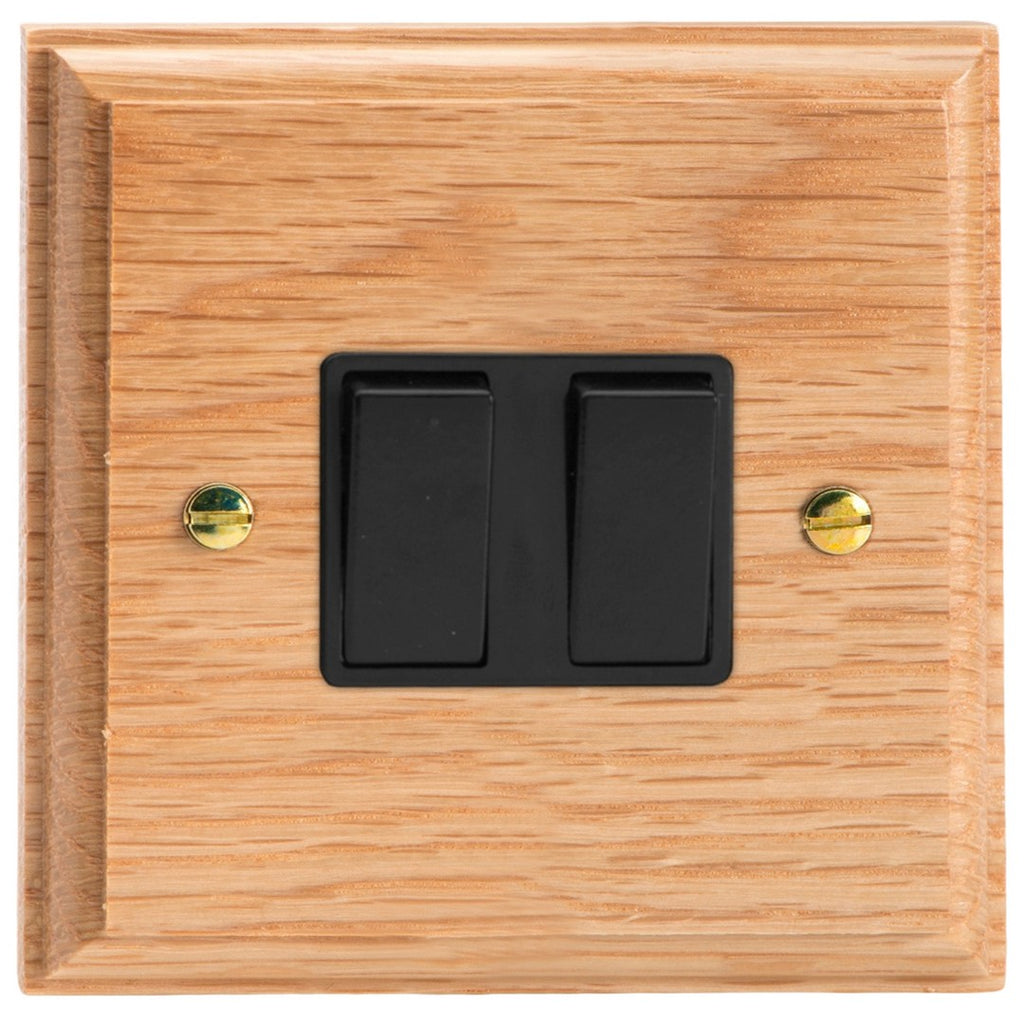 Varilight Kilnwood 2-Gang (10A Intermediate Switch with 10A 1- or 2-Way Rocker Switch) - XK71OB image 0