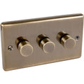 Windsor Antique Brass 3 Gang 250W Dimmer Switch - W12AB image 0