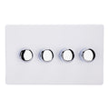 Varilight 4-Gang 2-Way V-Pro Push On/Off Rotary LED Dimmer 4 x 0-120W (Twin Plate) - JDYDP254S.PD image 0