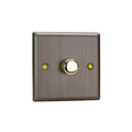 Urban Antique Brass 1-Gang 2-Way V-Pro Push On/Off Rotary LED Dimmer 1 x 0-120W (1-10 LEDs) JYP401.AB image 0