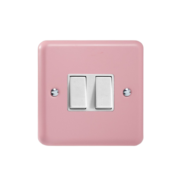 Rode Pink 2-Gang 10A 1- or 2-Way Rocker Switch XY2W.RP image 0