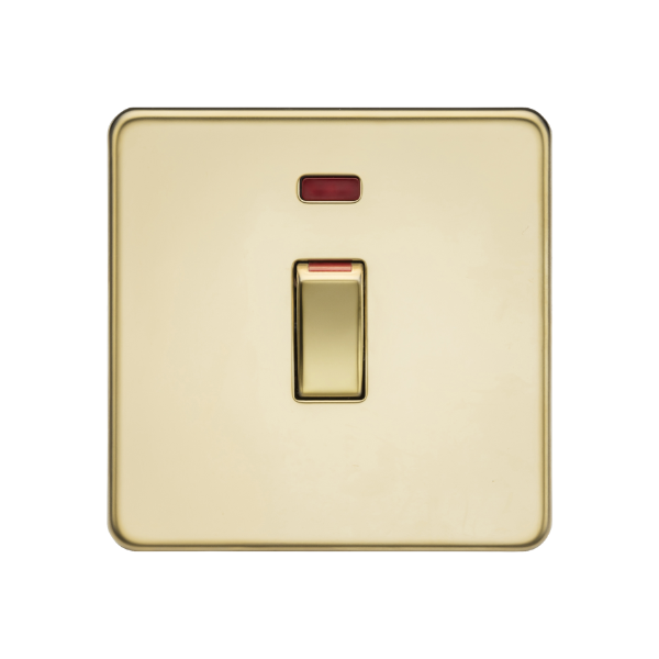 Polished Brass 45A DP Switch with Neon (1G size) - SF81MNPB image 0