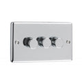 Polished Chrome 3 Gang 250W Dimmer Switch - W12PC image 0