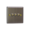 Urban Antique Brass 3-Gang 10A 1- or 2-Way Toggle Switch image 0