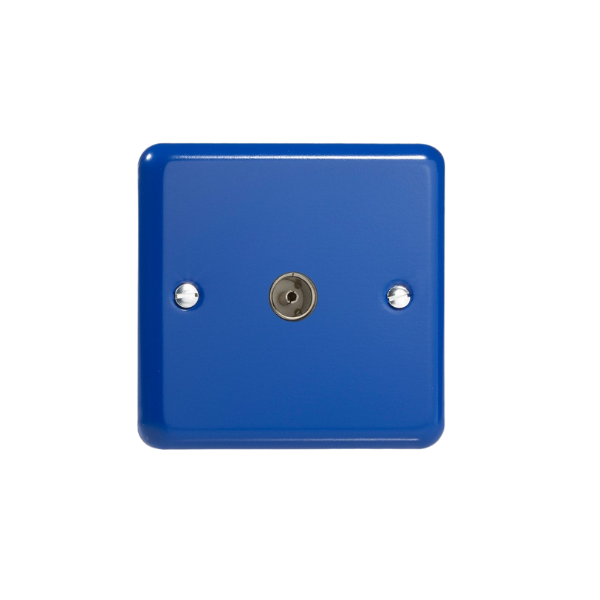 Reflex Blue 1-Gang TV Socket, Co-Axial XY8.RB image 0