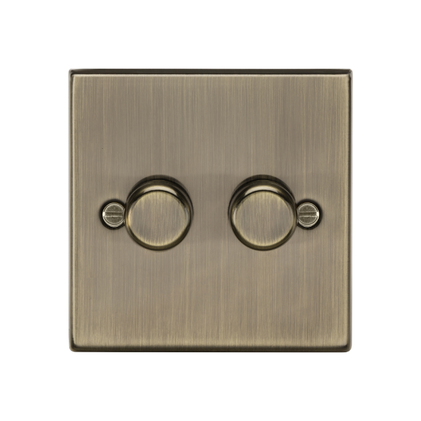 Antique Brass 2G 2-way 10-200W (5-150W LED) Intelligent dimmer - CS2192AB image 0