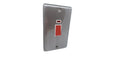 Brushed Chrome 45A Double Vertical Cooker Switch - 40BCW image 0
