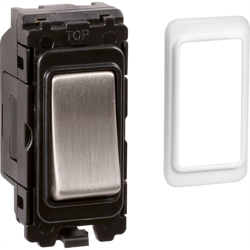 Brushed Chrome 20A DP Grid Switch - GS37BC image 0