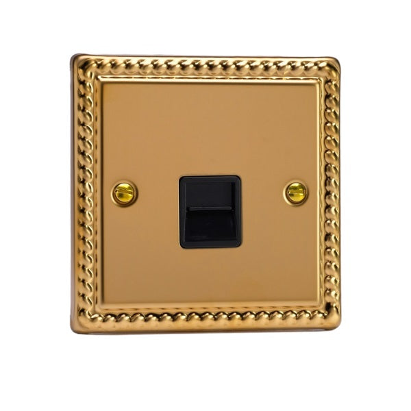 Varilight Georgian Brass 1-Gang Telephone Master Socket - XGTMB image 0