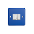 Reflex Blue 2-Gang 10A 1- or 2-Way Rocker Switch XY2W.RB image 0